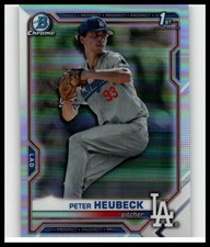 2021 1st Bowman Chrome Refractor Peter Heubeck  #BDC-146 LA Dodgers RC