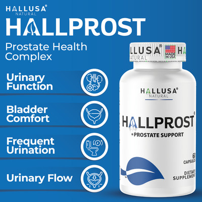 HALLPROST - Prostate & Urinary Support, Inflamed Prostate, Prostatitis - 60 Caps