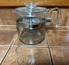 Vintage Pyrex Percolator 7756 Flameware 6 Cup Glass Coffee Pot & Lid Complete