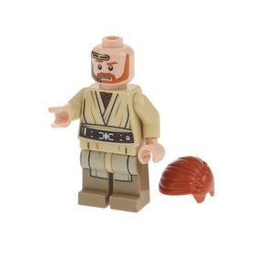 1X Lego Minifigure SW Obi-Wan Kenobi Double Face Headset Hair 75135 SW0704