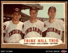 1962 Topps #37 Jim Perry Tribe Hill Trio Indians 6.5 - EX/MT+