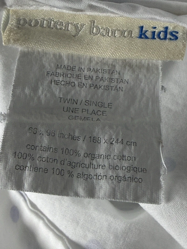 Pottery Barn Purple Polka Dot Sheet Set TWIN Fitted Flat Kids White Lavender - Image 3 of 4