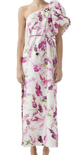 NEW Aje Cira One Shoulder Dress Womens Size 16 White Pink BNWT $549 Linen Viscos