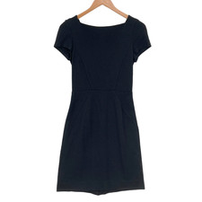 Banana Republic Sheath Dress Womens Size 4 Black Rayon Blend Stretch Back Zipper