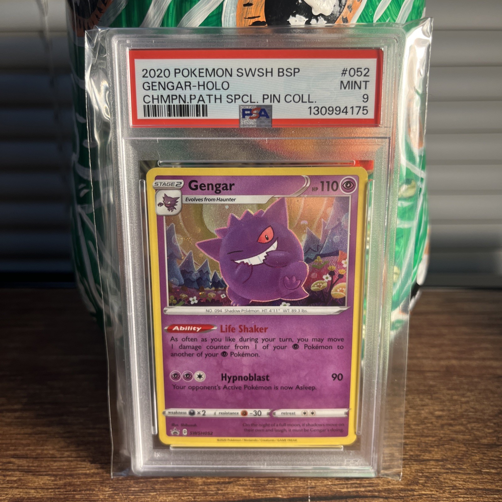 Pokemon Gengar Champion's Path Special Pin Coll. Holo Promo SWSH052 PSA 9 Mint