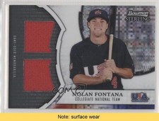 2011 Bowman Sterling USA Baseball X-Fractor Dual Relics Nolan Fontana READ s7f