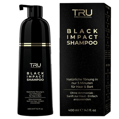 TRU Black Haar- und Bartfärbemittel Schwarz 3in1, 400ml, für graue Haare