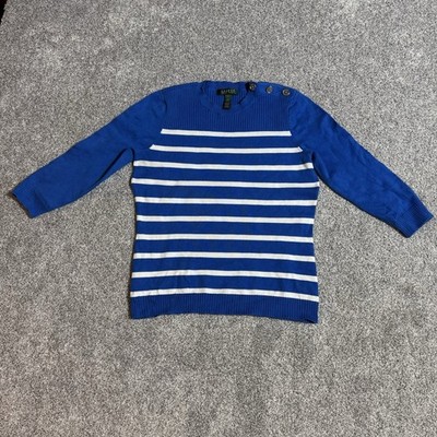 Lauren Ralph Lauren Sweater Medium Nautical Preppy Coastal Grandmother Old Money