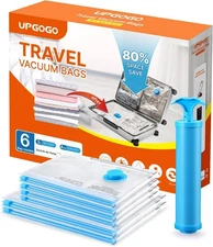 Vacuum Travel Bags Combo 6 Pack - Space Saver 6 Pack, Hand Pump 