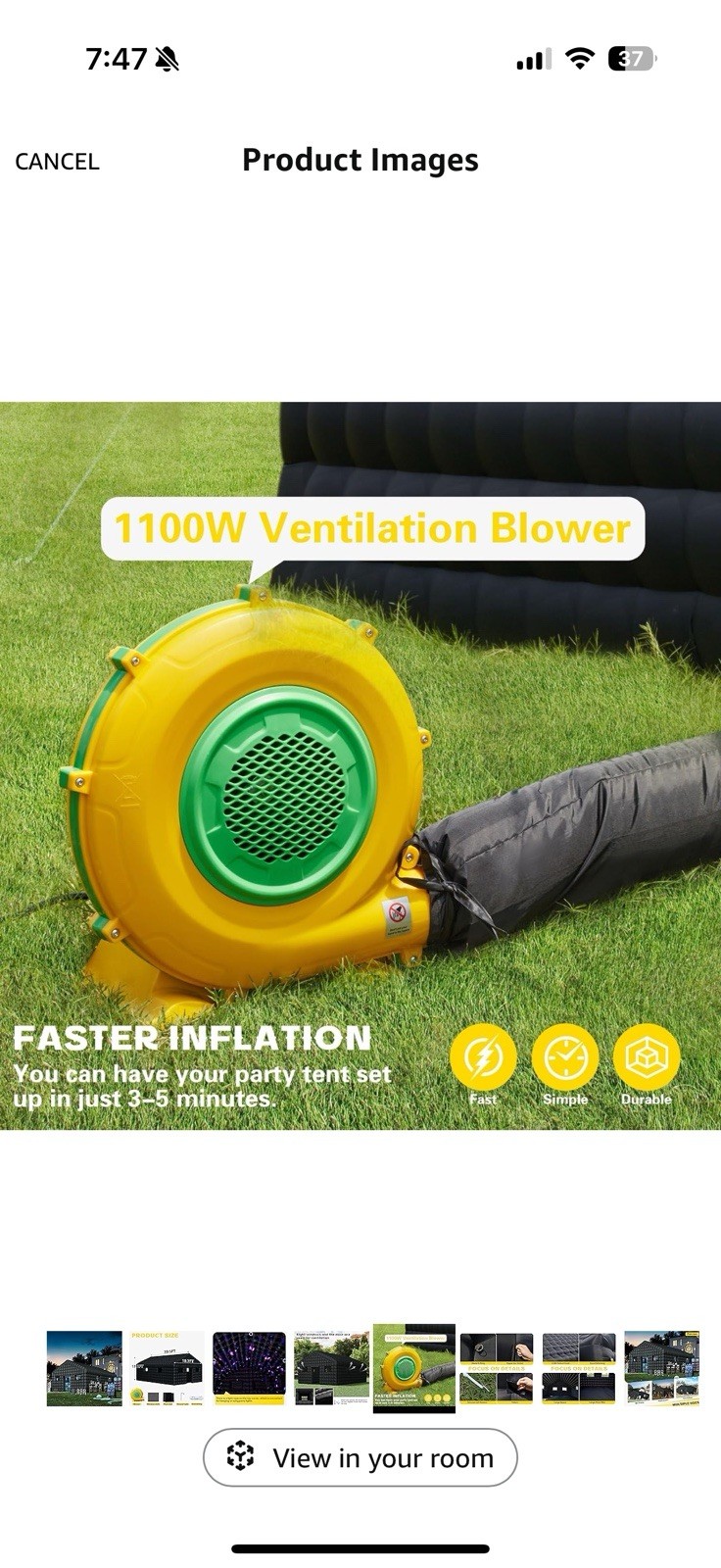 Inflatable Marquee Cube Tent House Portable Night Club Room Disco Gazebo Tent