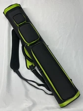 J&J 4x8 All Black Duranylon W/ Lime Accents 4 Butt 8 Pool Cue Case