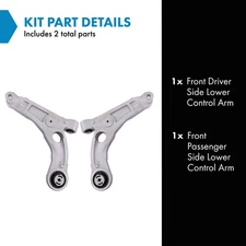 TRQ Front Lower Control Arm Assembly Driver Passenger Pair for Jeep Cherokee KL