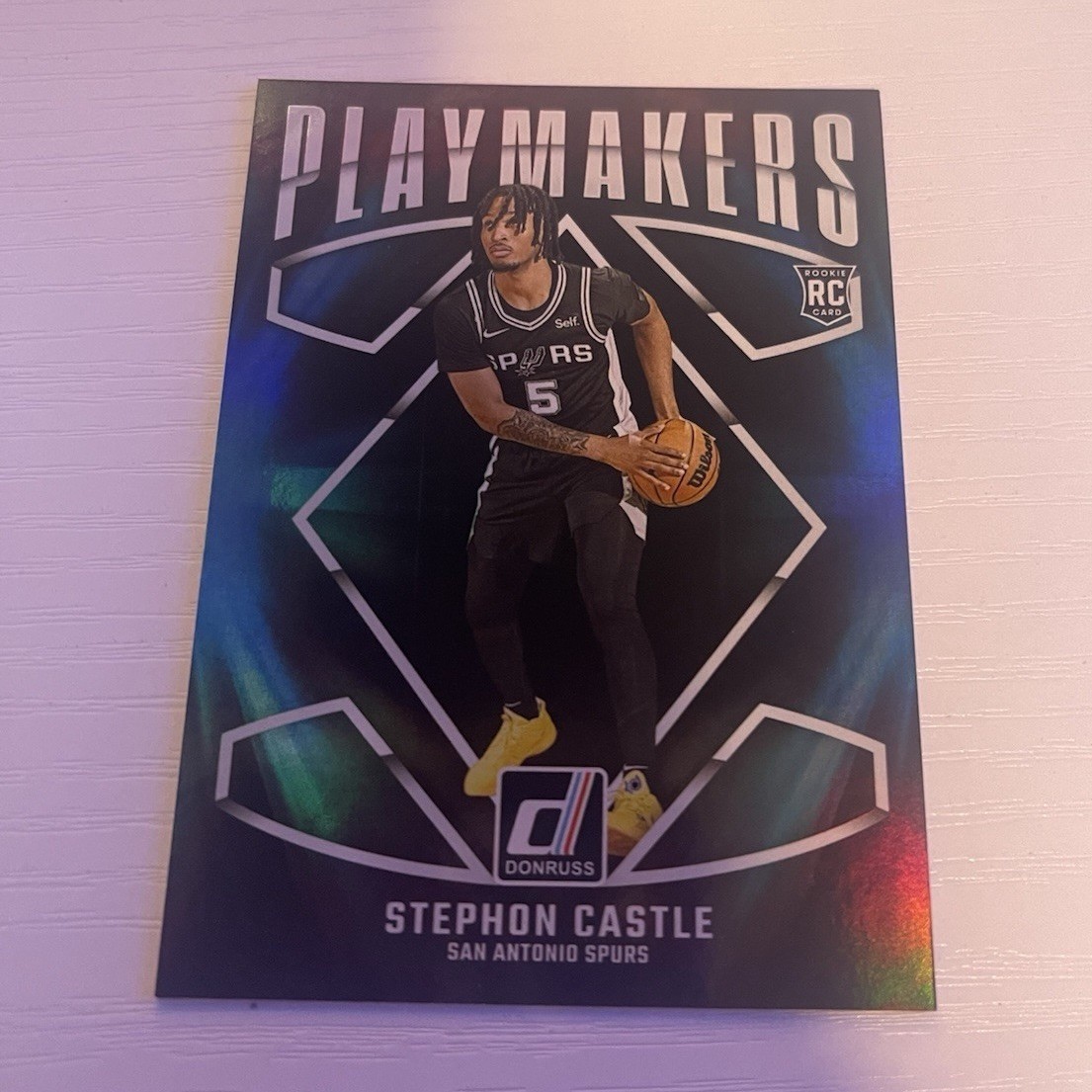 2024-25 Panini Donruss - Stephon Castle #19 Playmakers Rookie Insert Spurs