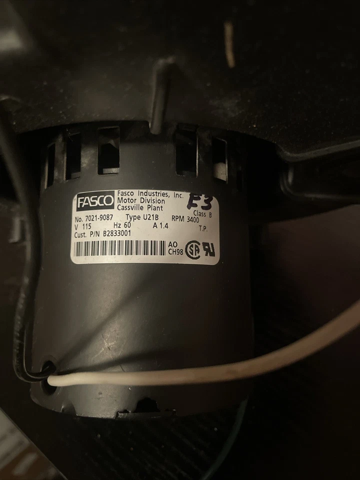 Motor Inductor Horno Alta Eficiencia Fasco Tipo U21B P/N B2833001 Foto 2 de 4