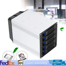 HDD Enclosure Hot Swap Cage 5-Bay 3 x 5.25" Drive Bays 5x SATA 3.5"/2.5"Sas HDD