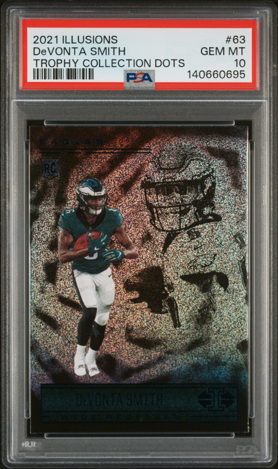 2021 PANINI ILLUSIONS TROPHY COLLECTION DOTS #63 DEVONTA SMITH PSA 10