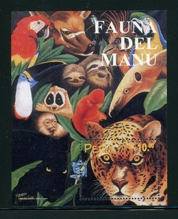 PERU MNH Selections: Scott #1216 Manu National Park Wildlife FAUNA CV$13