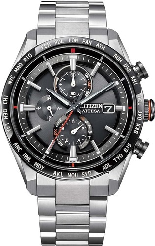 CITIZEN Attesa Eco-Drive AT8189-61E Solar Radio Men Watch Titanium New in Box - Picture 2 of 10
