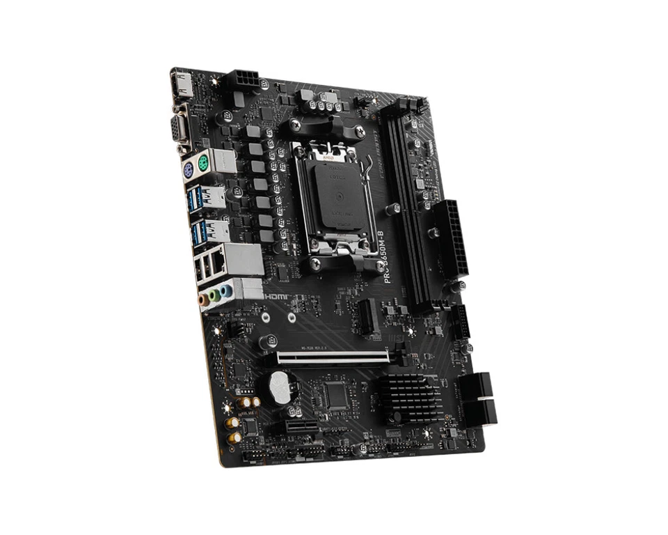 MSI PRO B650M-B Motherboard AMD B650 Sockel AM5 micro ATX DDR5 96GB 6800MHz 2.5G - Imagen 3 de 4