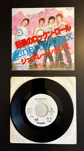 GENERATION X Your Generation 1977 JAPAN 7'' SINGLE PROMO Sex Pistols RARE