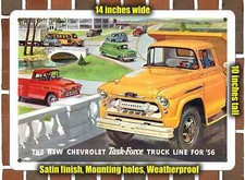 Metal Sign - 1956 Chevy Task Force Trucks- 10x14 Inches Metal Sign - 1956 Chevy Task Force Trucks- 10x14 Inches