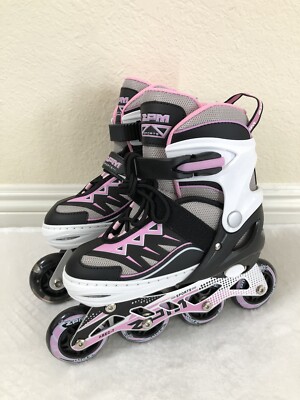 2PM SPORTS Girls Adjustable Illuminating Inline Roller Skates Light up Wheel 