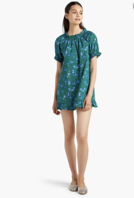 NWT Hill House Home The Katherine Nap Dress in Emerald Botanical Poplin Small