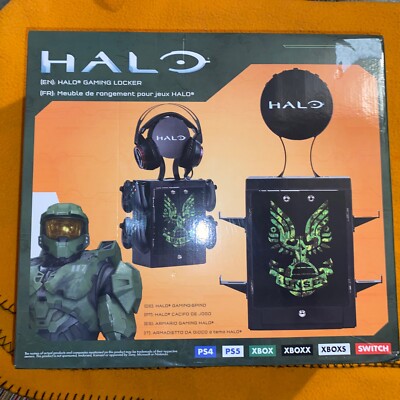 Halo Infinite Gaming Locker - Holds 4 Controllers Headset Game Cases Xbox X-Box
