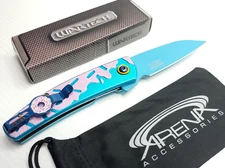 Doughnut Sprinkle Icing Pocket Knife Neon Blade Tip Up Carry Spring Assisted EDC