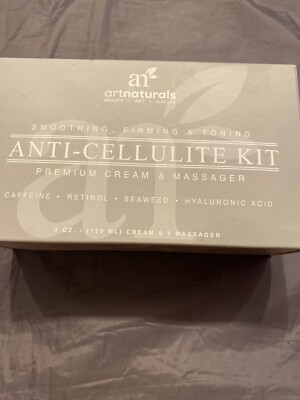 New in Box Anti-Cellulite Treatment Kit By Art Natural Cream 4 OZ Massager
