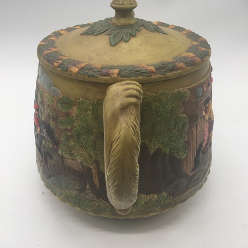 Antique Vintage Whimsical Horse Rider & Pub Scene Cookie Jar w/ Lid Hand Painted - Picture 14 of 19