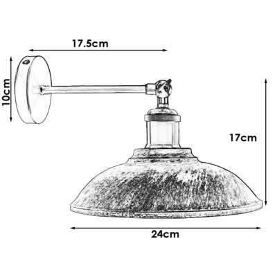 LEDSone Lampenschirm Aus Metall – Industrieller Look, 36 Cm Durchmesser, Für E26/E27 Glühbirnen (gebürstetes Kupfer)