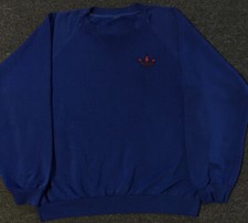 Vtg 90s Adidas Faded Trefoil Sweatshirt XL USA Track Grunge PE Surf Skate 80s