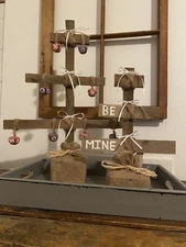 Primitive Rustic Valentines Day Trees Wooden Farmhouse Decor XOXO