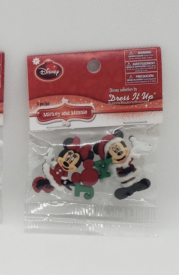 Botones de Navidad Disney Dress It Up Mickey Mouse - PAQUETES ABIERTOS - 12 botones Foto 4 de 4