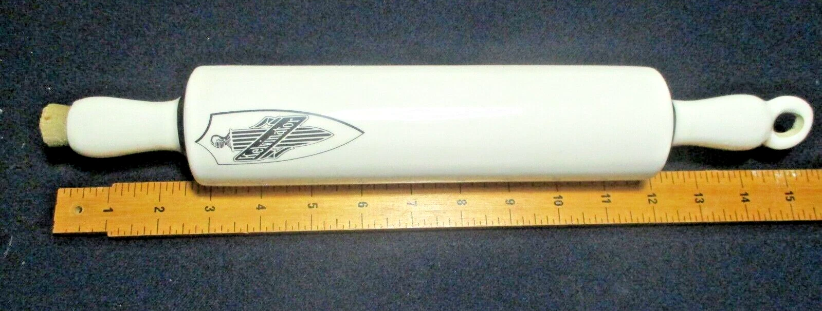 1930s Kelvinator Appliance Porcelain Adv. Rolling Pin w/Cork For Ice Water