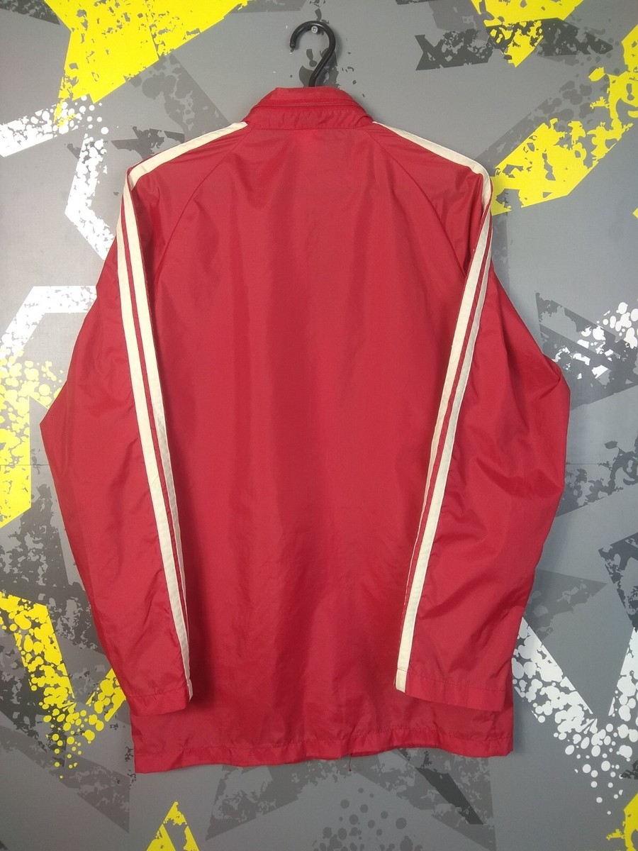 Adidas Vintage Jacket With Zipped Red/White 80s 90s Nylon Mens