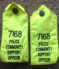 British POLICE COMMUNITY SUPPORT OFFICER epaulettes,embroidered numbers #7168