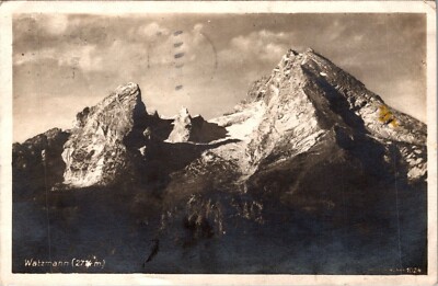 Postcard RPPC Germany Watzmann Mountain View Berchtesgaden Alps 1930 B3