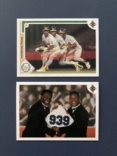 RICKEY HENDERSON, 1991 Upper Deck baseball cards #444 #636 Lou Brock