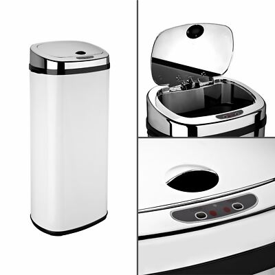 Dihl 30L 42L 50L Rectangle White Sensor Kitchen Waste Dust Bin Automatic