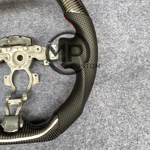 Flat Top&bottom Carbon fiber Steering Wheel Fit For Nissan 370Z Z34 QX70 FX50 - Picture 2 of 7