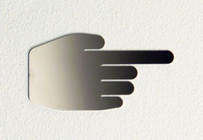Türschild Pfeil Hand nach rechts Schild Wegweiser 1Stk Edelstahl poliert