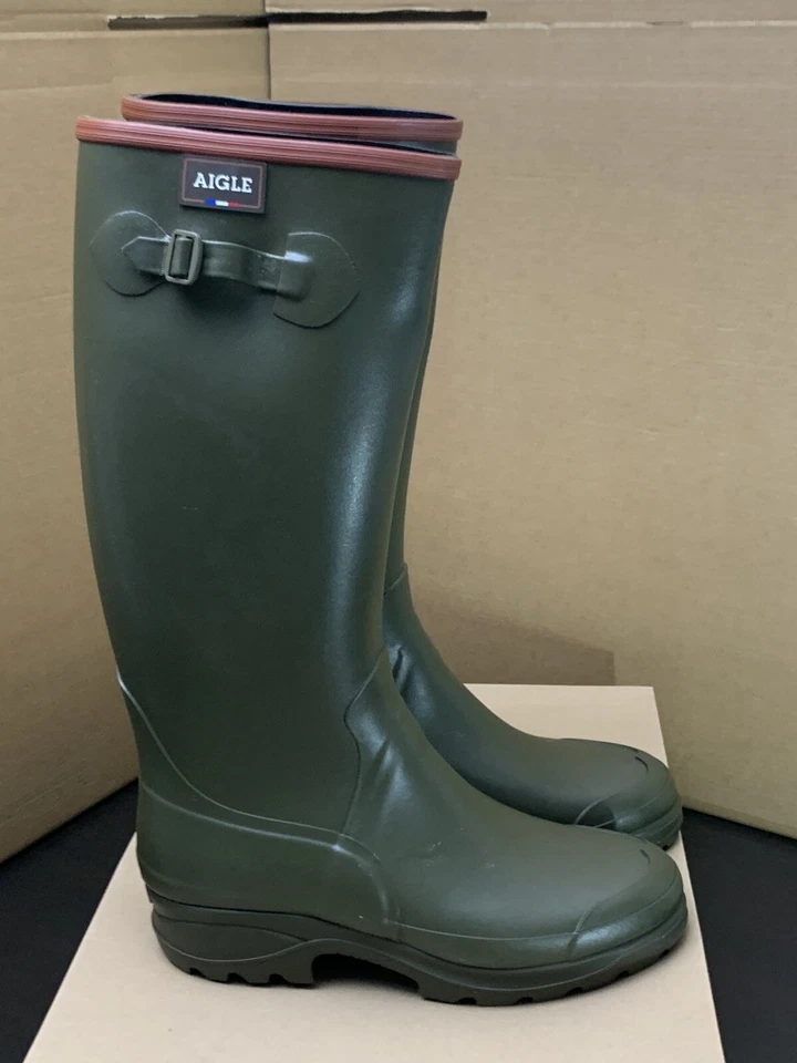 bottes de pluie Aigle Arnay caoutchouc Kaki - Photo 3/4