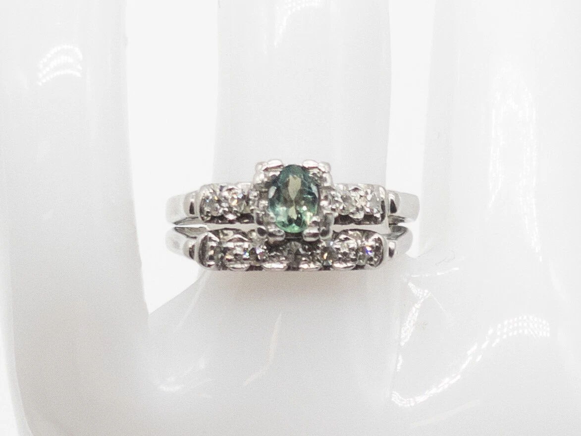 Vintage 1940s 5000 .75ct Natural Alexandrite Diamond Platinum