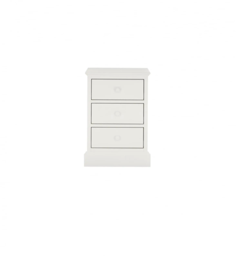 Bentley Designs Ashby White 3 Drawer Nightstand 7902-73 - Picture 3 of 4