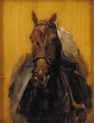 Dream-art Oil painting Jean-Louis-Ernest-Meissonier-Study-of-a-horse animal art