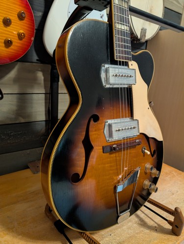Kay Swingmaster Thinline 2 Pickup Electric Guitar USA 1960s Sunburst Nice Shape! - Picture 3 of 23