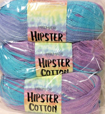 Premier Hipster Cotton Yarn 3 Pack  Blue Raspberry  