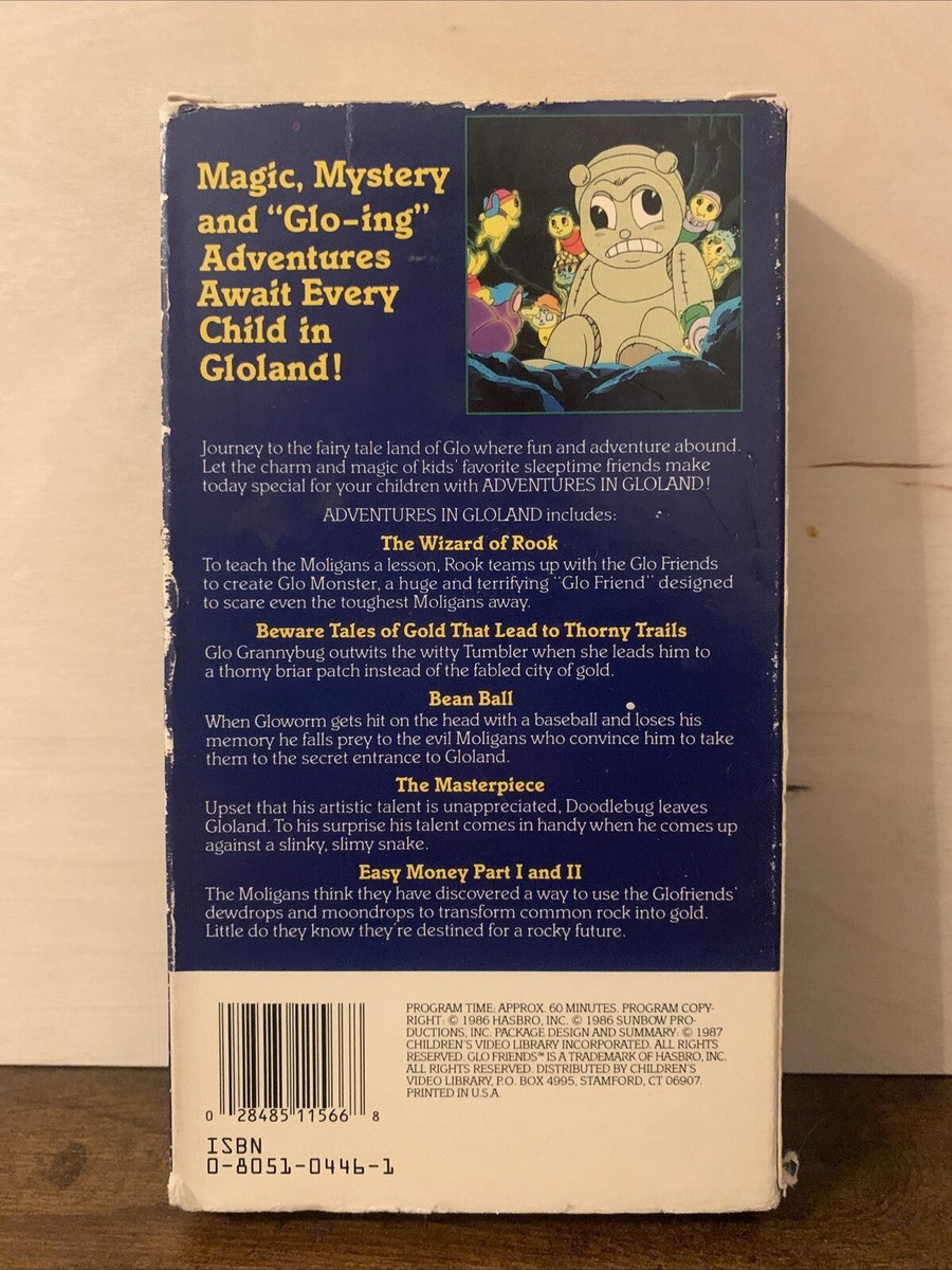 GLO Friends VHS Adventures in Gloland 1986 Cartoon Video Tape